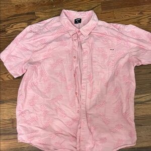 Hurley Pink Casual Button Down Shirt Relaxed Fit